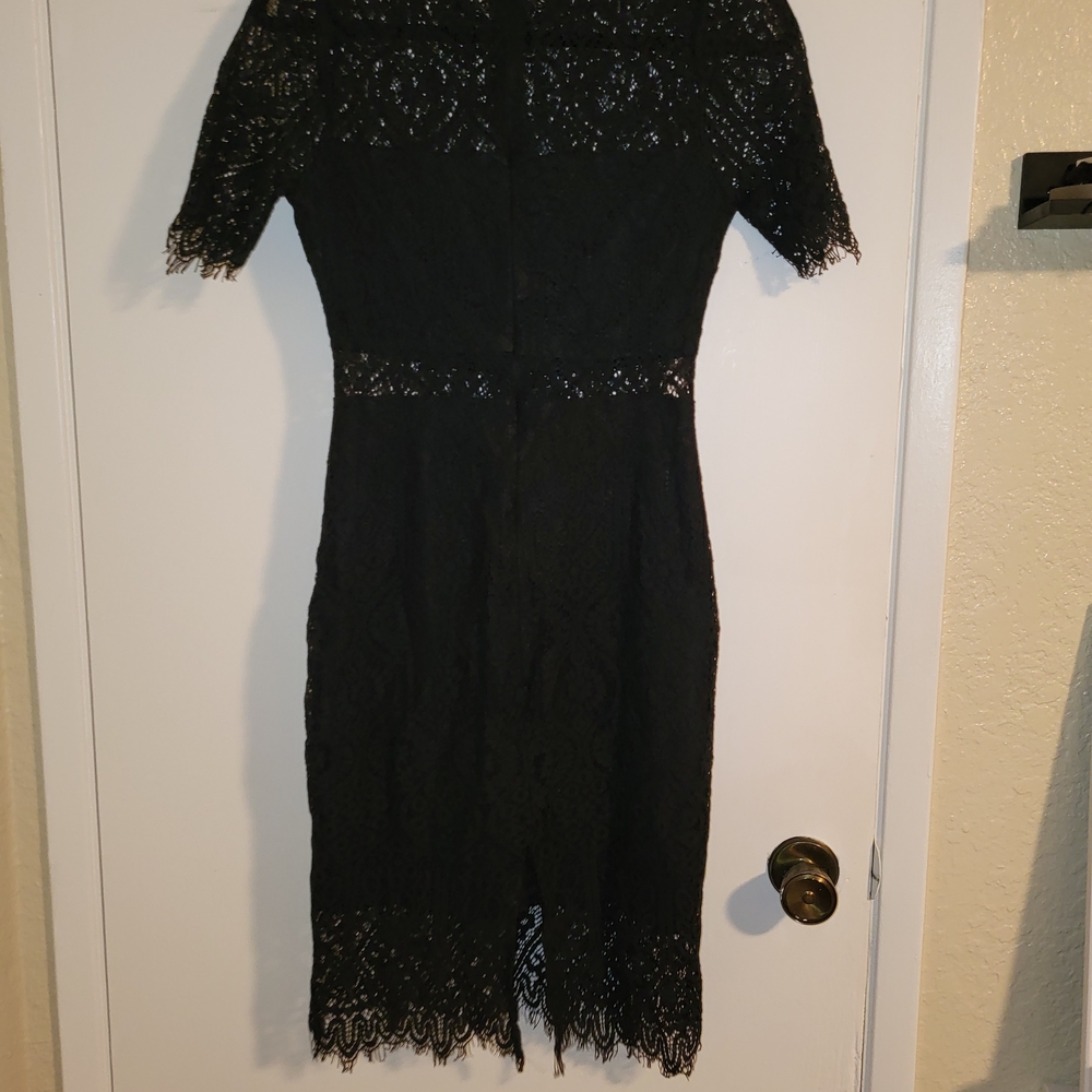 Lulu's Black Lace Midi Dress - Picture 5 of 6